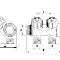1135951 USYSTEMS коллектор SH 3/4" с вентилями НР/ВР 3x1/2"НР, ц/ц 38мм '5И